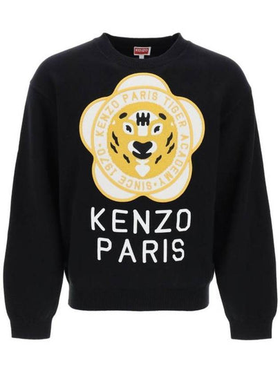 Tiger Academy Logo Knit Top Black - KENZO - BALAAN 2