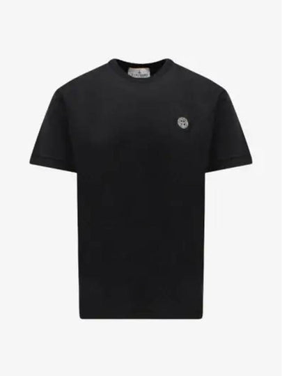 Logo Patch Short Sleeves T-Shirt Black - STONE ISLAND - BALAAN 2