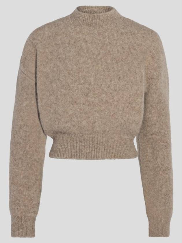 Intarsia Knit Logo Crew Neck Knit Top Beige - JACQUEMUS - BALAAN 2