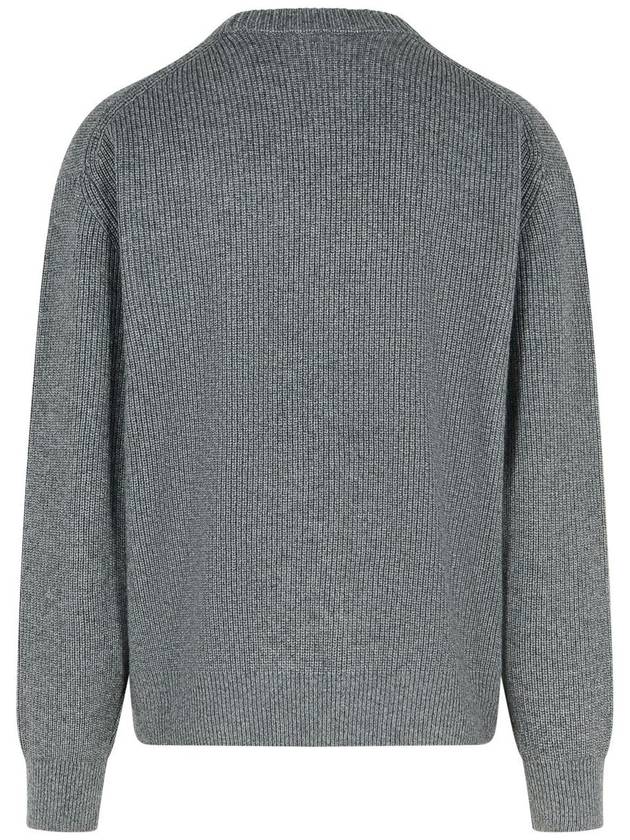 Bold Fox Head Patch Comfort Ribbed Knit Top Grey Melange - MAISON KITSUNE - BALAAN 4