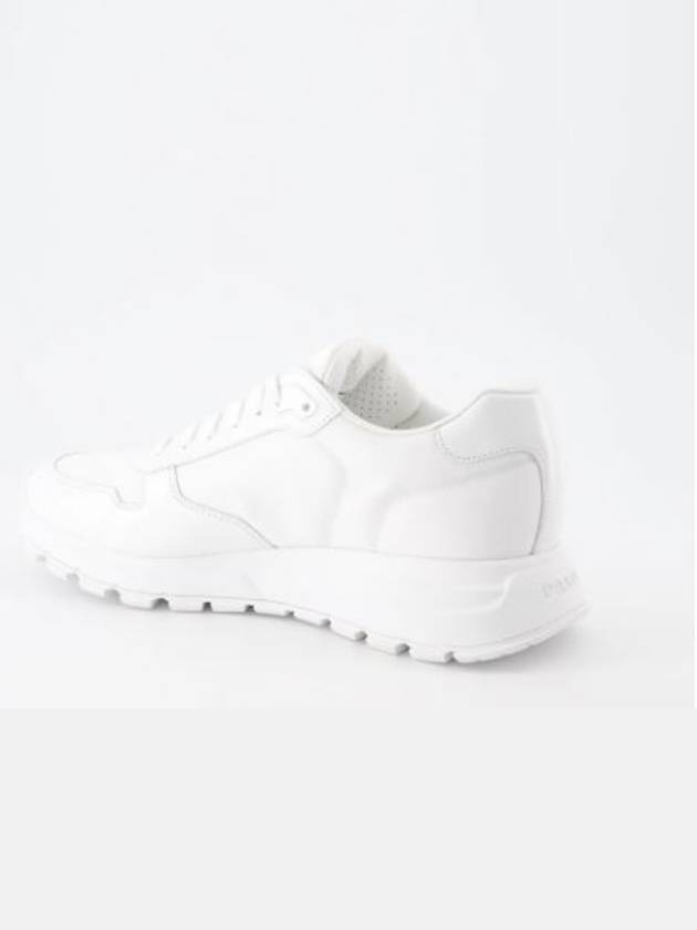 Prax 01 Re-Nylon Brushed Leather Low-Top Sneakers White - PRADA - BALAAN 3