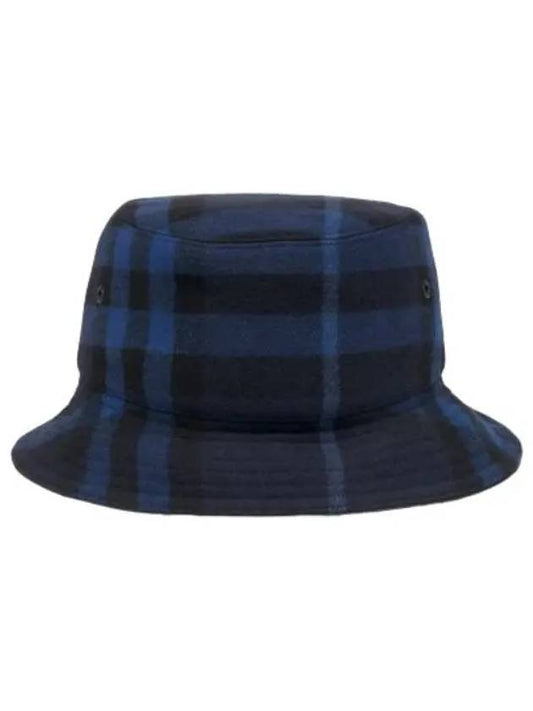 Check pattern bucket hat navy blue - BURBERRY - BALAAN 1