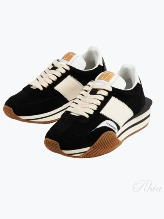 Suede James Sneakers Black Cream - TOM FORD - BALAAN 2