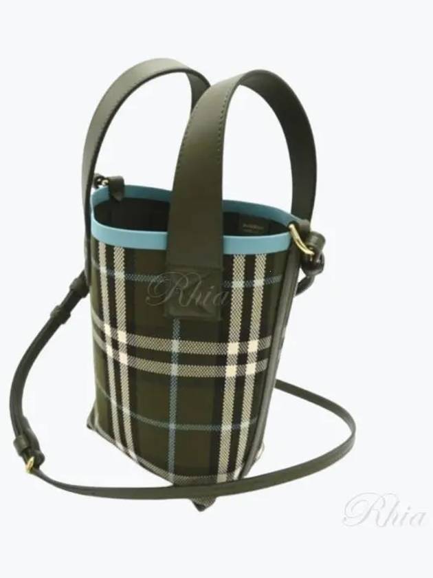 Mini London Check Tote Bag Olive - BURBERRY - BALAAN 2