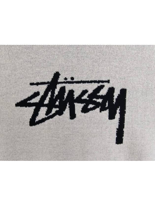 Logo Knit Vest Cream - STUSSY - BALAAN 9