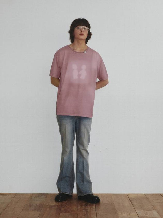 Sulfur Dyed Boy&Girl Print T Shirt_Dusty Pink - KINETO - BALAAN 2