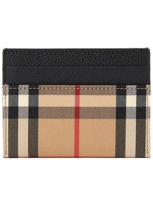 Sandon Vintage Check Card Wallet Black - BURBERRY - BALAAN.