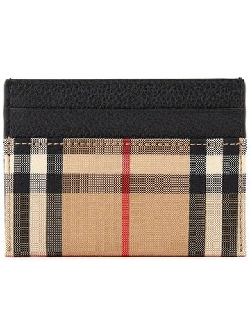 Sandon Vintage Check Card Wallet Black - BURBERRY - BALAAN 1