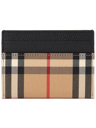 Sandon Vintage Check Card Wallet Black - BURBERRY - BALAAN 1