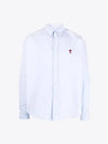 Heart Logo Boxy Fit Button Long Sleeve Shirt Sky Blue - AMI - BALAAN 2