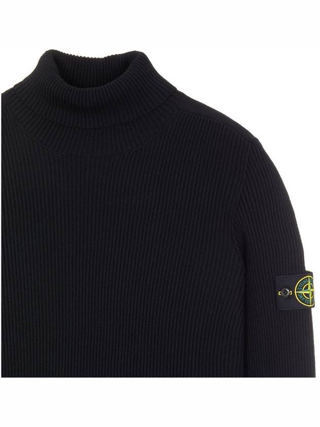 Wappen Patch Wool Turtleneck Black - STONE ISLAND - BALAAN 8