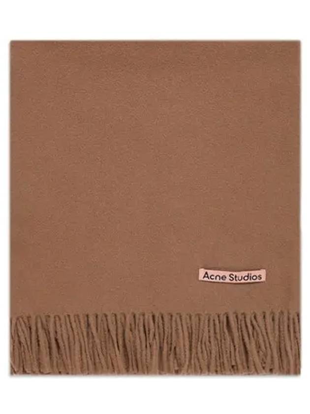 Logo Wool Fringe Scarf  Brown - ACNE STUDIOS - BALAAN 2