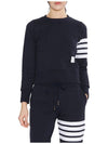 Engineered 4 Bar Stripe Loopback Jersey Knit Crewneck Sweatshirt Navy - THOM BROWNE - BALAAN 4