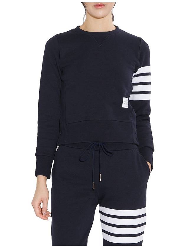 Engineered 4 Bar Stripe Loopback Jersey Knit Crewneck Sweatshirt Navy - THOM BROWNE - BALAAN 4