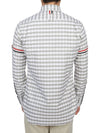 Men's Check Oxford Long Sleeve Shirt Grey - THOM BROWNE - BALAAN 7