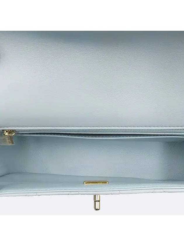 AS2431 Sky blue color lambskin top handle new mini gold chain cross bag - CHANEL - BALAAN 6