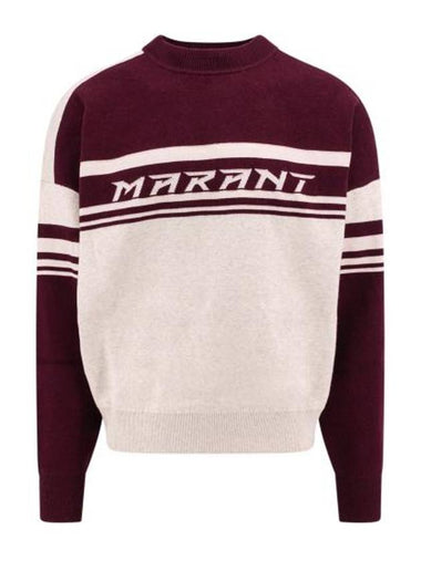 Colby Logo Knit Top Dark Plum - ISABEL MARANT - BALAAN 1