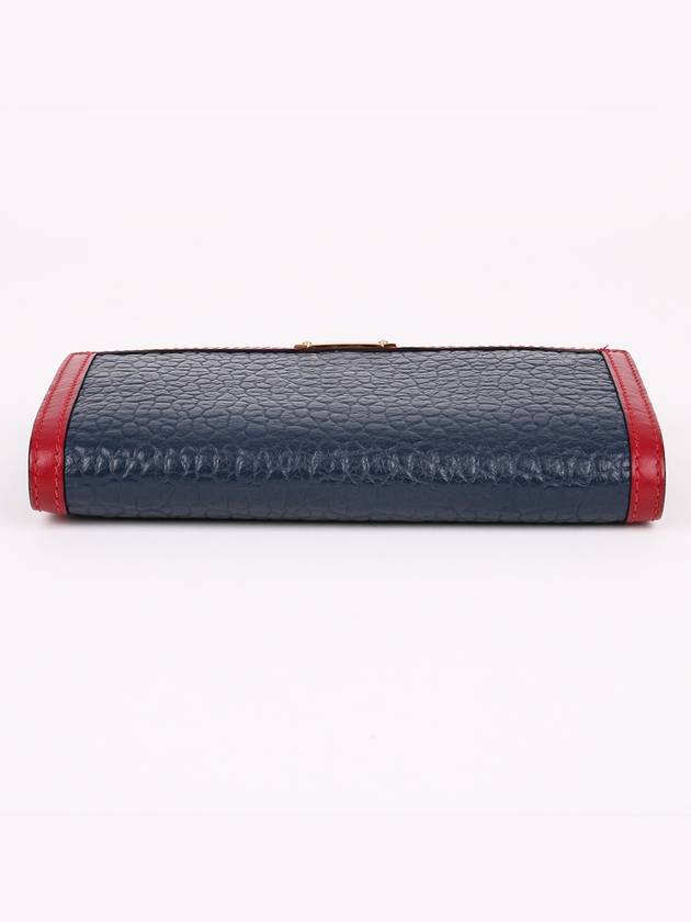 Alvington Navy two tone zipper long wallet - BURBERRY - BALAAN 7