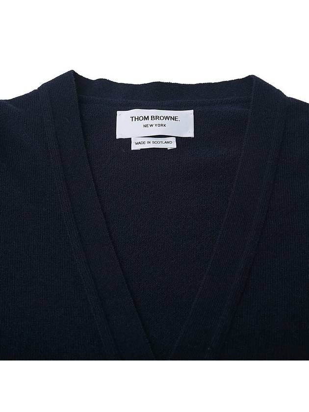 Men's Diagonal Classic Cashmere Cardigan Navy - THOM BROWNE - BALAAN 4