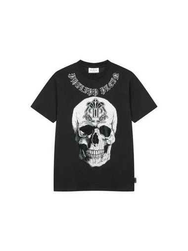 Men's Gothic Banner Skull TShirt Black 271589 - PHILIPP PLEIN - BALAAN 1