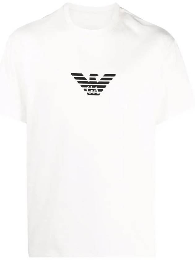 Logo Cotton Short Sleeve T-Shirt White - EMPORIO ARMANI - BALAAN 3