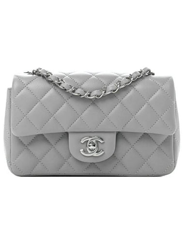 Classic Flap Mini Lambskin Shoulder Bag Light Grey - CHANEL - BALAAN 1