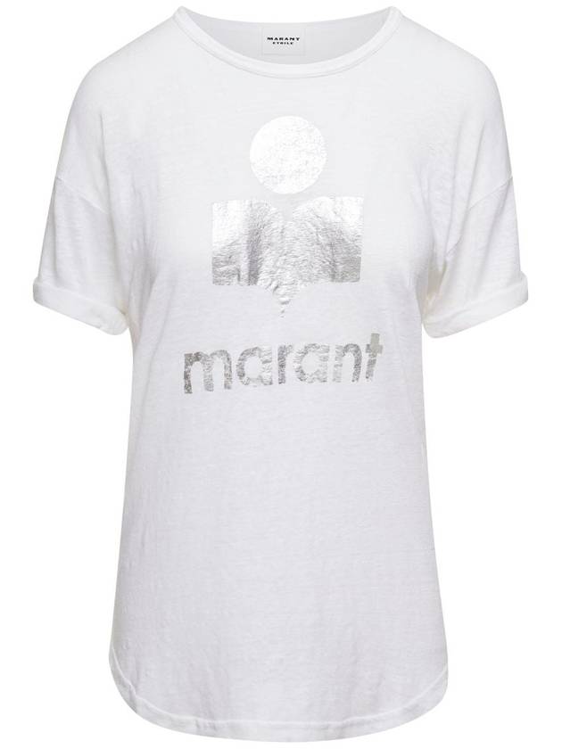 Koldi Linen Short Sleeve T-Shirt White - ISABEL MARANT ETOILE - BALAAN 2