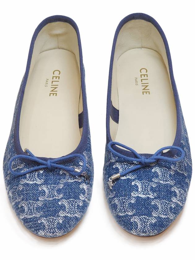 Triomphe Stamped Denim Flat Blue - CELINE - BALAAN 4