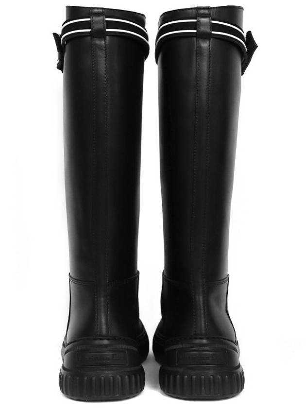 Women's D Racer Calfskin Long Boots Black - DIOR - BALAAN.