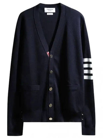 diagonal stripe Milanese stitch cardigan men - THOM BROWNE - BALAAN 1