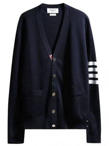 Diagonal stripe Milanese stitch cardigan - THOM BROWNE - BALAAN 1