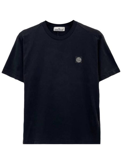 Logo Patch Short Sleeves T-Shirt Black - STONE ISLAND - BALAAN 2