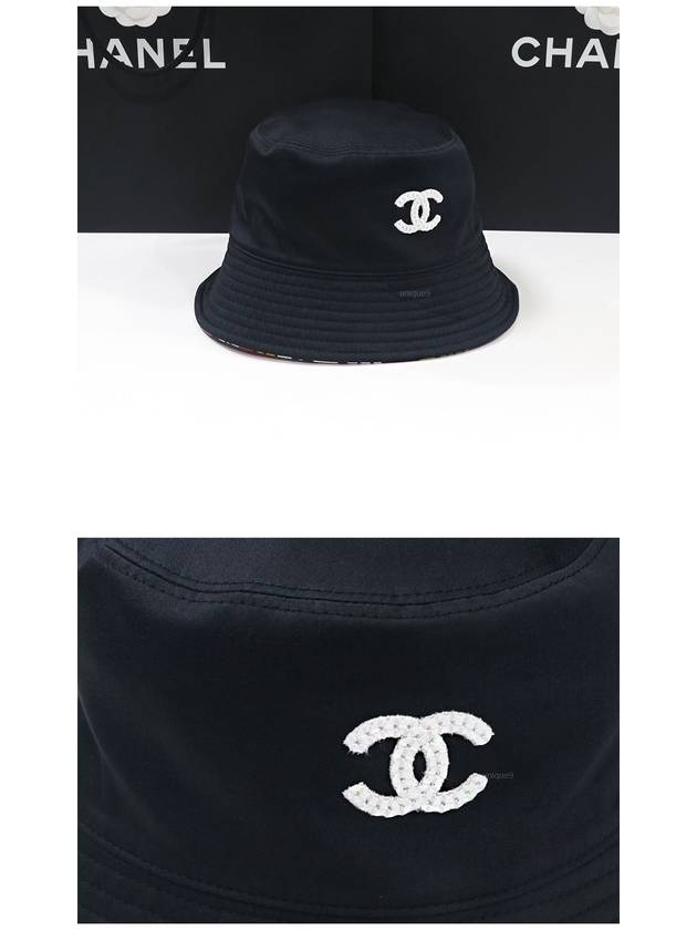 CC logo doublesided reversible bucket hat black - CHANEL - BALAAN 2