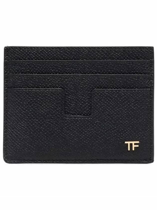 TF Logo Gold Card Wallet Black - TOM FORD - BALAAN 2