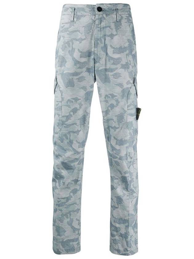 11Th Anniversary Wappen Camouflage Cargo Straight Pants Sky Blue - STONE ISLAND - BALAAN 1