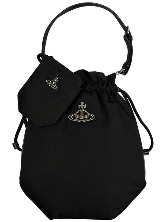 Drawstring Re-Nylon Bucket Bag Black - VIVIENNE WESTWOOD - BALAAN 1
