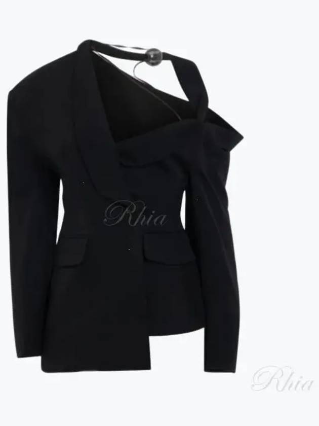 La Veste Asymmetrical Blazer Jacket Black - JACQUEMUS - BALAAN 2