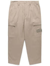 Regular Fit Cargo Cotton Canvas Straight Pants Beige - STONE ISLAND - BALAAN 3