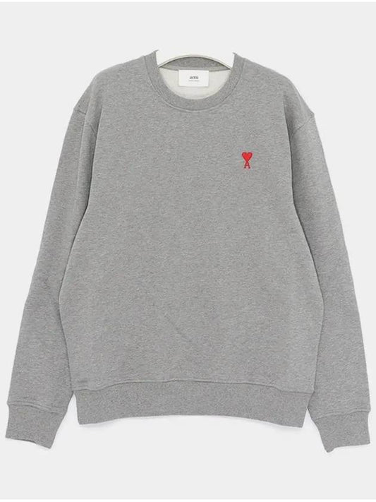 Small Heart Logo Sweatshirt Grey - AMI - BALAAN 2