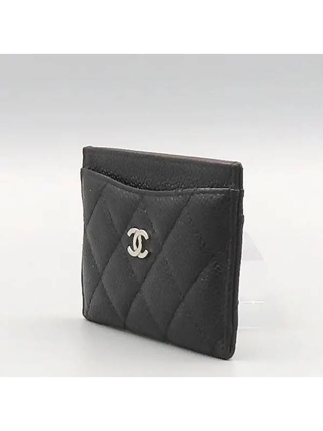 AP0213 Black grained calf caviar skin COCO gold logo classic card holder Matrasse wallet - CHANEL - BALAAN 3