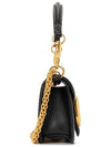 V Logo Calfskin Chain Shoulder Bag Black - VALENTINO - BALAAN 4