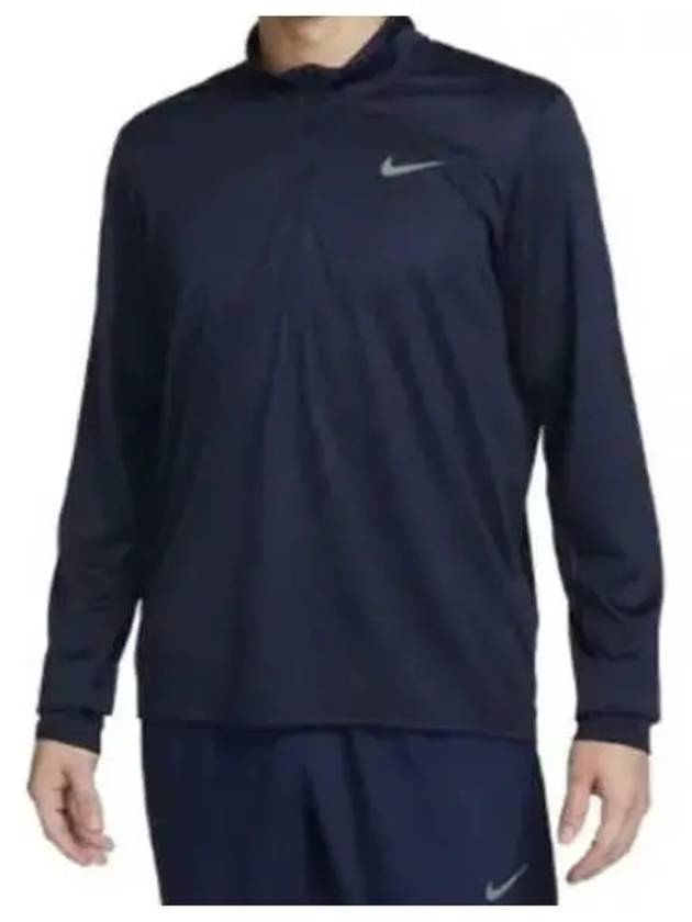 Men's Dry Fit Pacer Half Zip Long Sleeves T Shirt Navy - NIKE - BALAAN 2