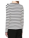 Women's Striped Viscose Long Sleeve T-Shirt Black White - MAX MARA - BALAAN 5