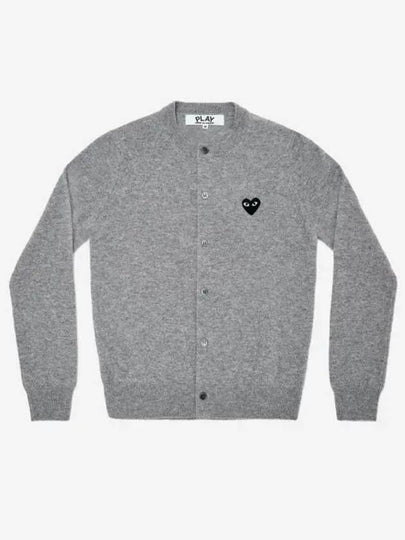 AX N023 051 2 Black Heart Waffen Wool Cardigan 1006565 - COMME DES GARCONS - BALAAN 1