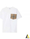 Check Pocket Crew Neck Cotton Short Sleeve T-Shirt White - BURBERRY - BALAAN 2