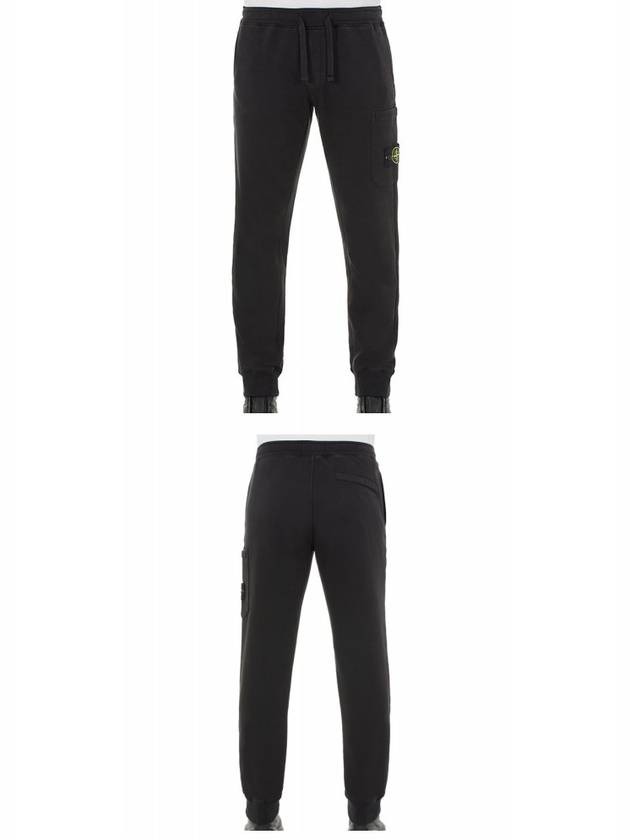 Men's Wappen Patch Cotton Fleece Track Pants Charcoal - STONE ISLAND - BALAAN 5