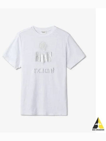 Zwell Logo Short Sleeve T Shirt White Silver TS0001FAA1N10E20WH - ISABEL MARANT - BALAAN 1