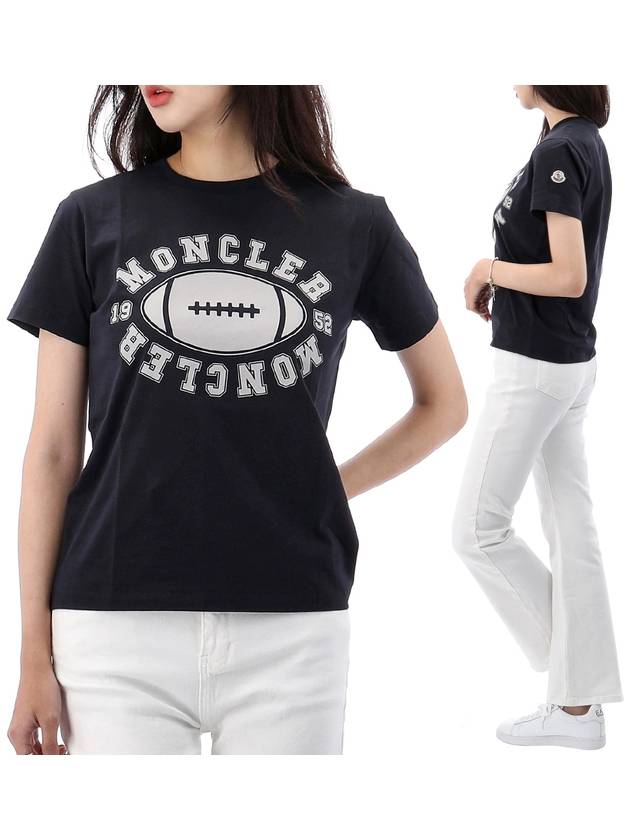 Adult wearable kids football motif t shirt 8C00001 89AFV 778 AK - MONCLER - BALAAN 1