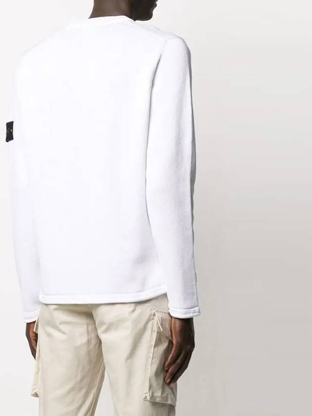 Men's Wappen Cotton Knit Top White - STONE ISLAND - BALAAN 4