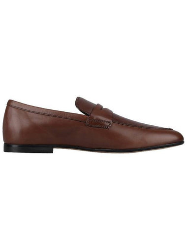 Men's Small Logo Leather Penny Loafer Brown - TOD'S - BALAAN 1